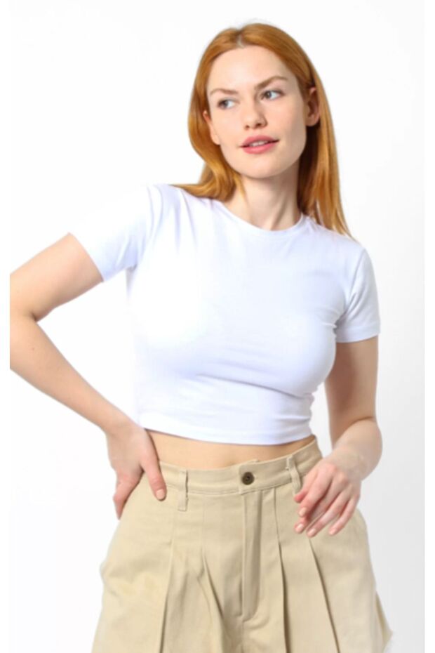 kısa kol basic crop - 1