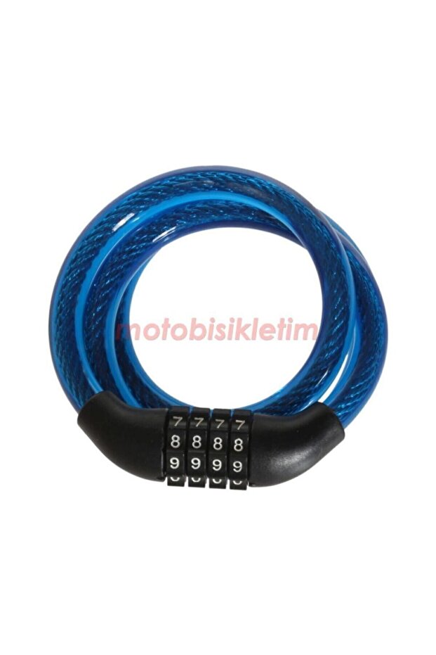 Bisiklet Şifreli Halat Kilit 12x80 [4 Haneli - Değişebilir Şifre] - 1