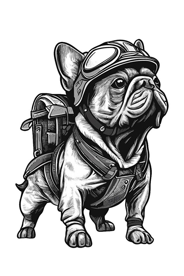 Pug Dog Patterned Black Pen Drawing Sticker - Car, Motorcycle, Helmet, Laptop, Glass 13X10 cm