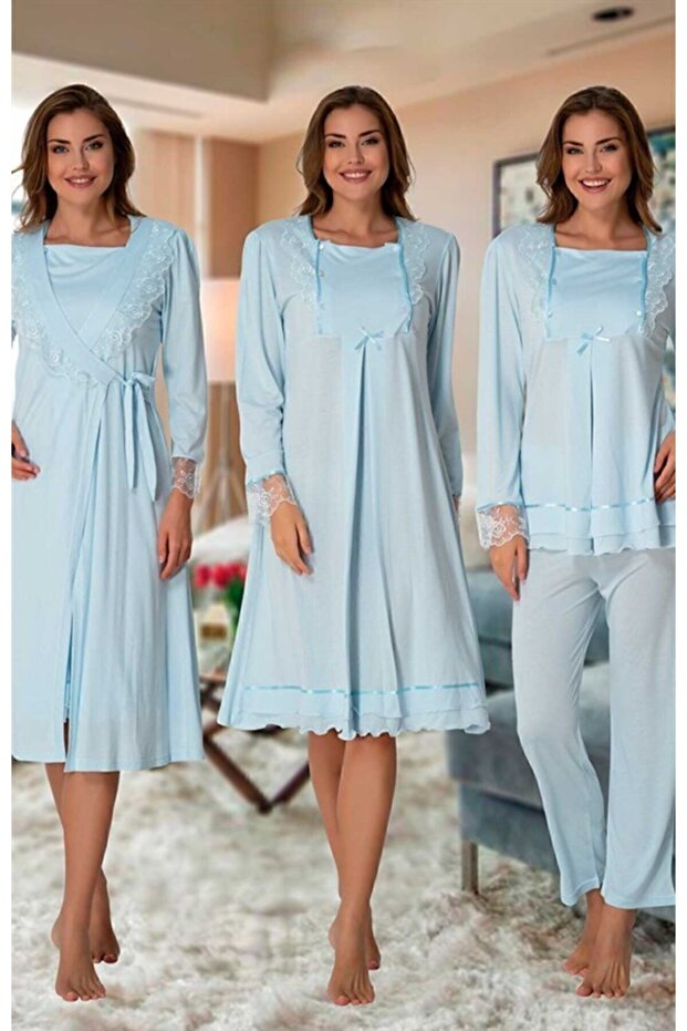 Freya Effort Maternity Maternity Pajamas Set with Dressing Gown Set of 4