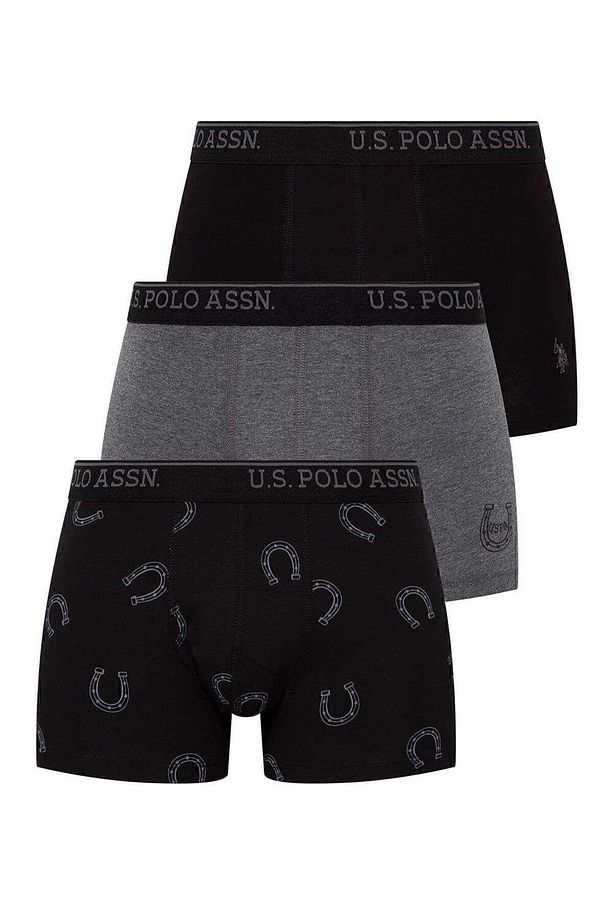 A8.S.T0R.3.A.0.PL.4.S U.S. Polo Assn. Erkek Antrasit Melanj - Siyah 3 Lü Boxer A8.S.T0R.3.A.0.PL.4.S - 1