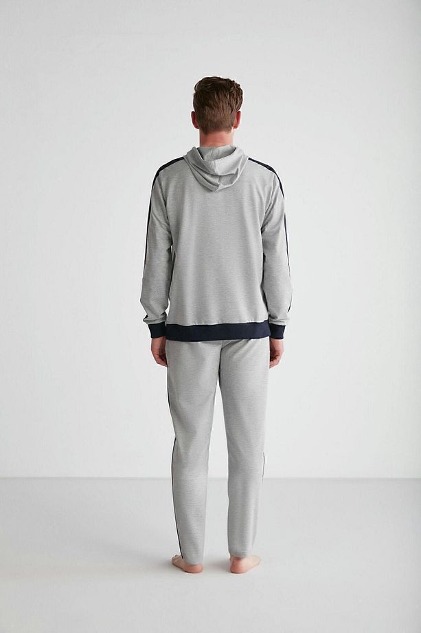 U.S. POLO ASSN. - Erkek Gri Melanj Kapşonlu Pijama Takımı 024K.A1.S.T8.R.7.A.P0L.9S - 6