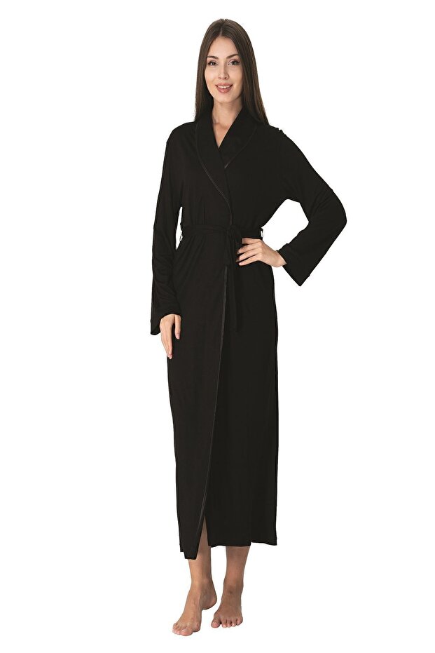 Effortt Black Women's Dressing Gown