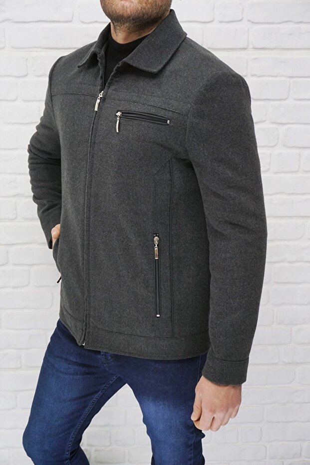 Men's Smoked Wool Blended Cashmere Coat - 4