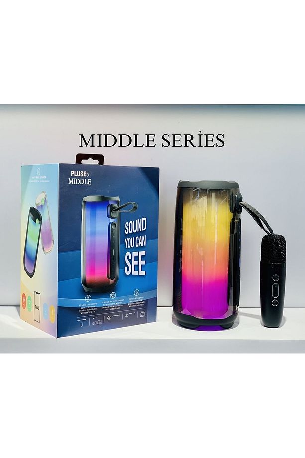 TAŞINABİLİR KABLOSUZ MİKROFONLU BT HOPARLÖR  PLUSE5 MIDDLE SERİSİ YENİ NESİL ULTRA GÜÇLÜ SES - 1