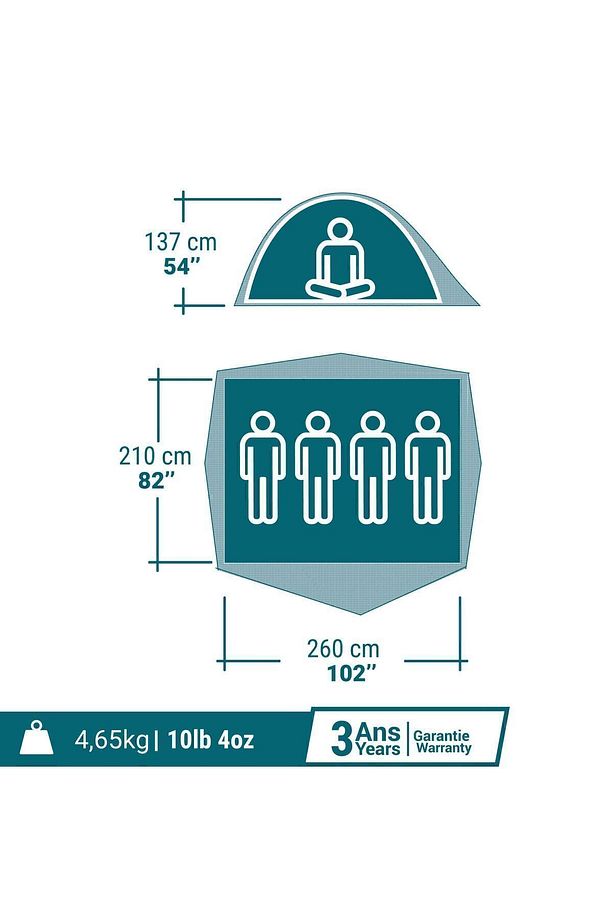 Quechua Kamp Çadırı - 4 Kişilik - Mh100 - 2