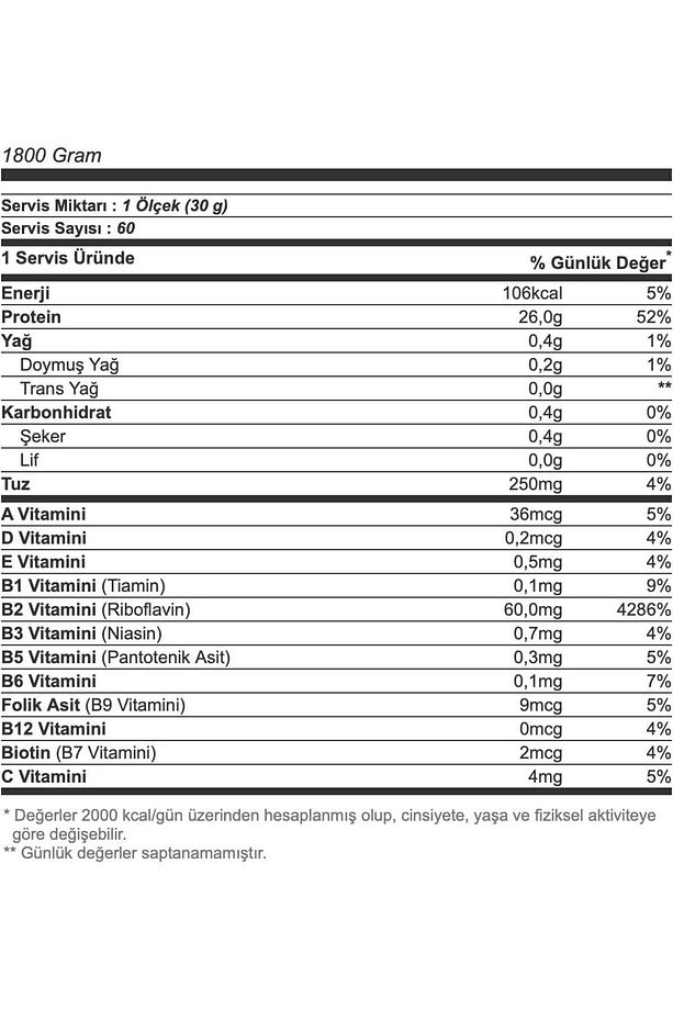 Pure Whey Isolate 1800 gr Çilek Aromalı Izole Protein Tozu - 5