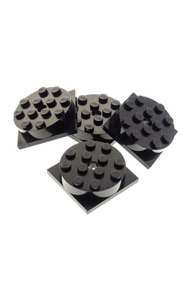 Technic Custom Turntable - 4 X 4 Plate, Black Base and Top 2 Accessories