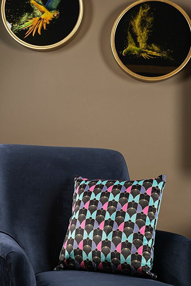 Luxury Velvet 43x43 Cm Throw Pillow Case Decorative Soft Living Room Sofa Avant-Garde Turquoise