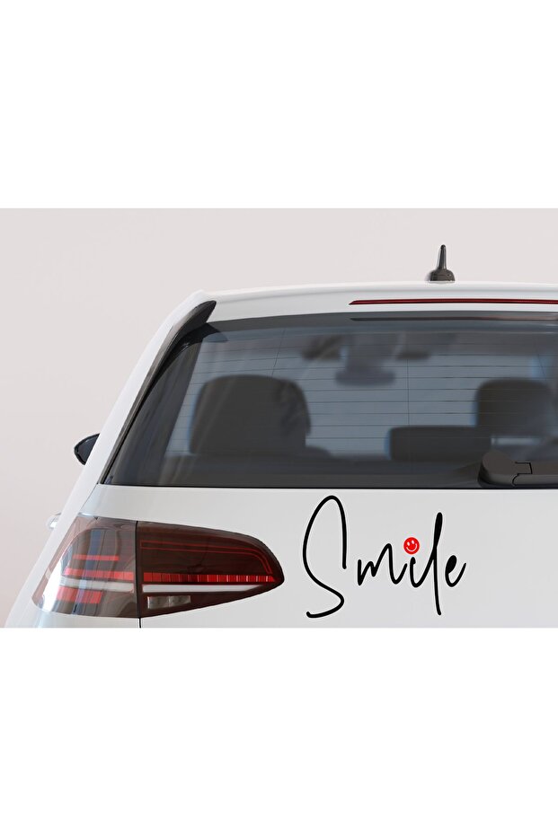 ملصق سيارة Smile Smile - 20x15 سم، نص زجاجي، تصميم مخصص