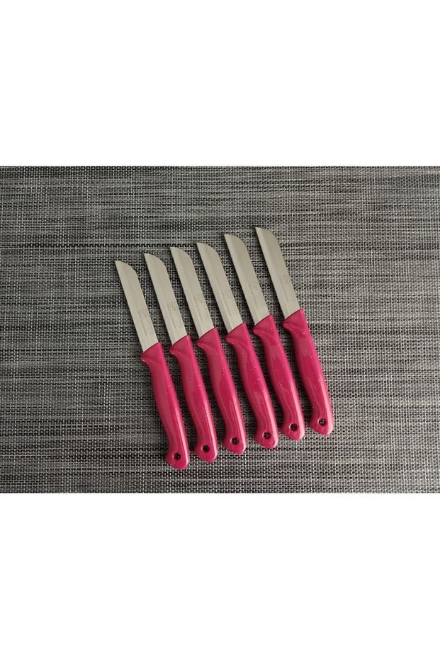 Meyve Bıçağı 6'lı Simli Pembe