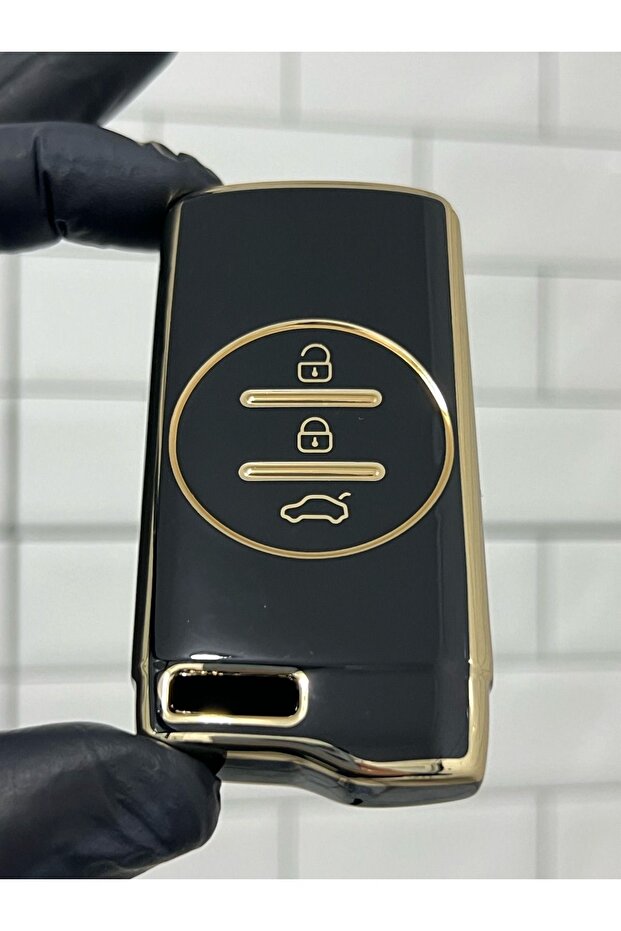 Luxury Chery Tiggo 7 Pro 3 Button Smart Nano Key Case Black Gold Color 1st Quality