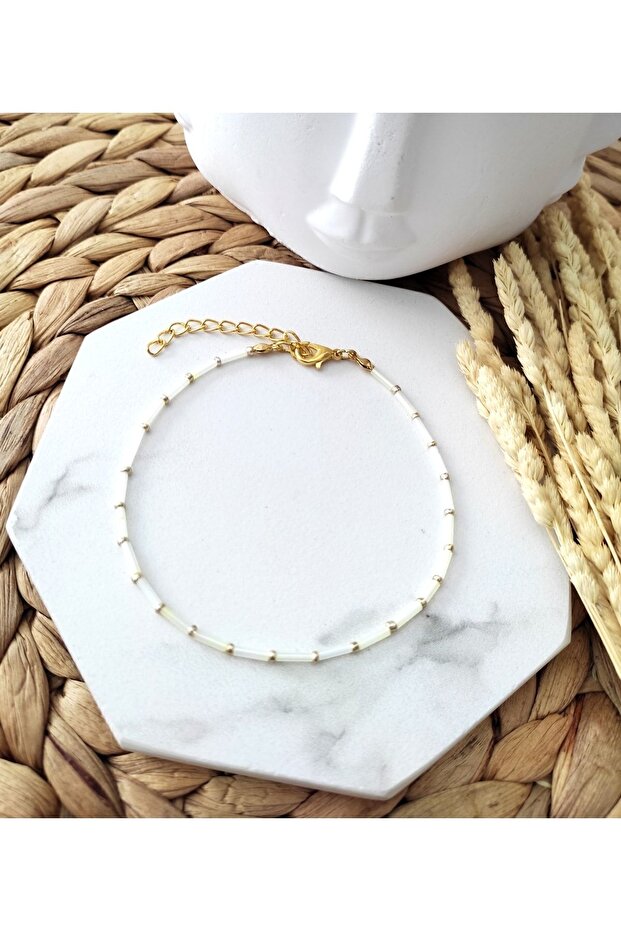 Kadın Beyaz Çubuk Halhal - 1