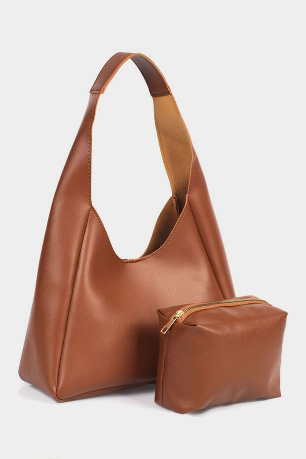 Baguette Women's Shoulder Bag with Makeup Bag