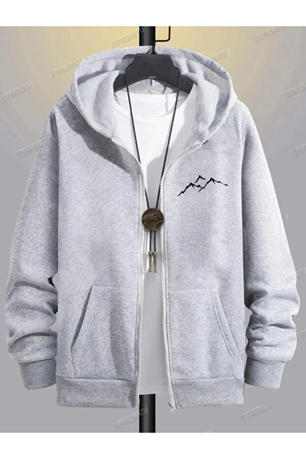 Trendy Clothing Hooded Zip-Up Jacket with Printed Design in Vibrant Colors