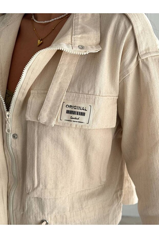 Jachetă cu fermoar scrisă - 5