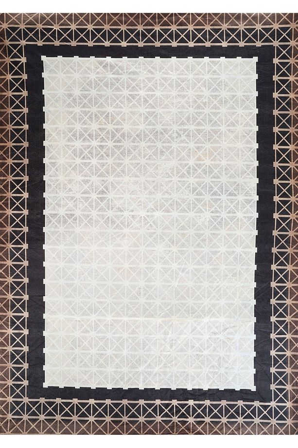 Kadife Dokulu Lastikli Süngerli Kaymaz Yıkanabilir Modern Desenlerde Halı Örtüsü- 6 m2 - 1