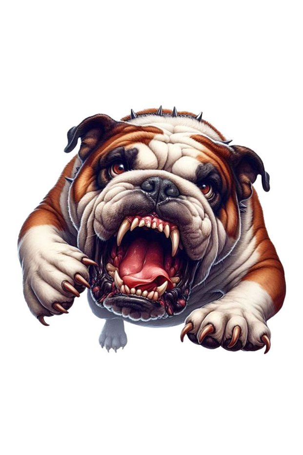 Aggressive Bulldog Sticker Car, Motorcycle, Helmet, Laptop, Glass Sticker 13X11 cm