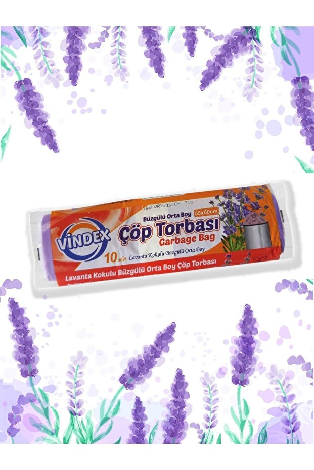 كيس قمامة متوسط الحجم برباط معطر باللافندر - 1