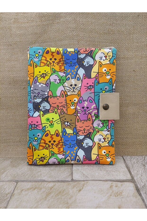 Organizer Bag with Colorful Blue Cat