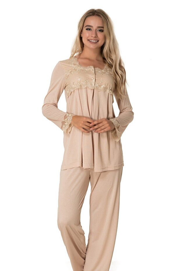 Effortt Milk Coffee Maternity Pajama Set