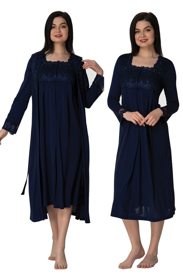 Maternity Nightgown Set with Dressing Gown