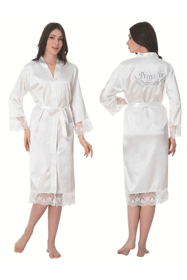 Mother of Prince Written Satin Maternity Dressing Gown
