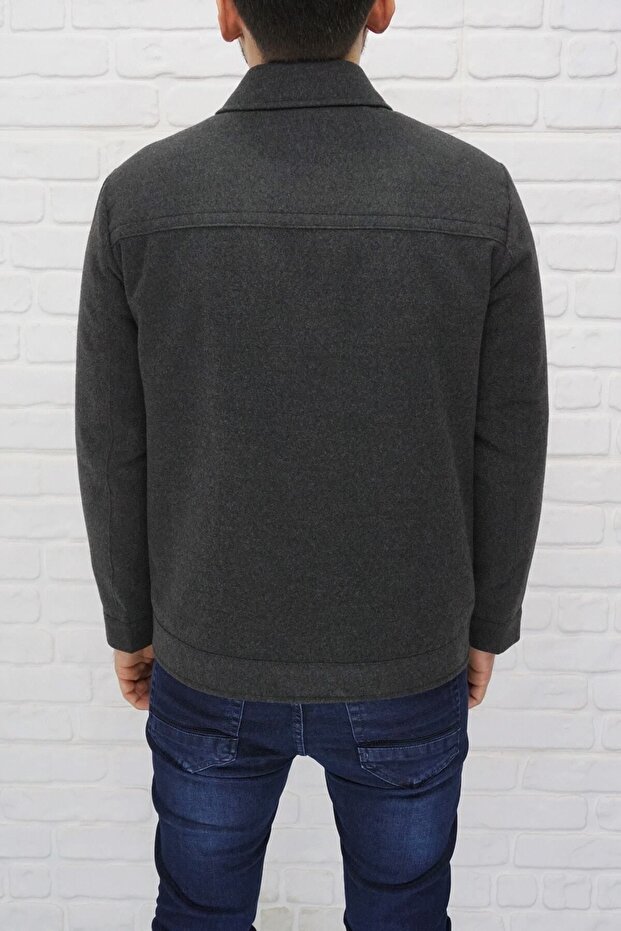 Men's Smoked Wool Blended Cashmere Coat - 8