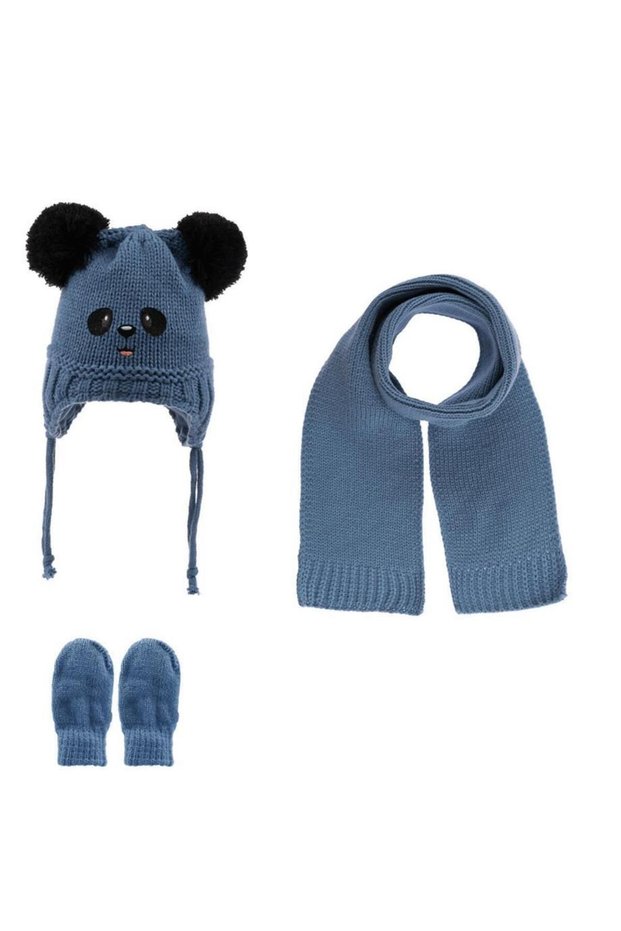 Baby Boy Scarf Beanie Gloves Set of 3 3-9 Months