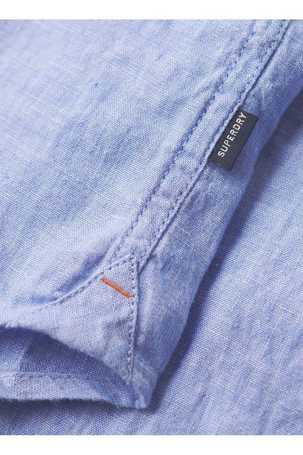 Normal Açık Mavi Düz Erkek Gömlek M4010607AFZY_STUDIOS CASUAL LINEN L - 6