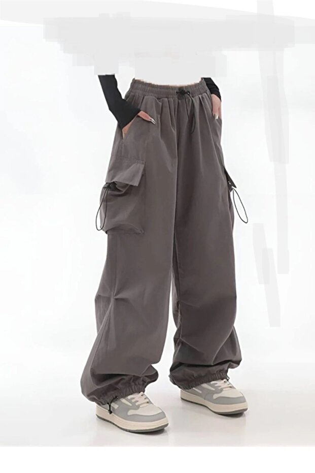 Y2k Extreme Loose Fit Cargo Pocket Waist Leg Elastic Bggy Pants