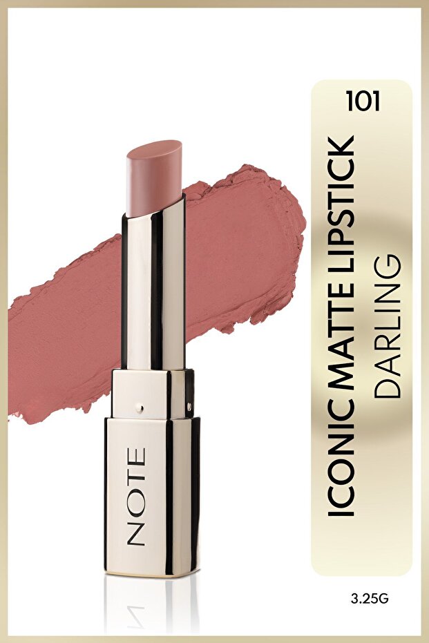 أحمر شفاه مطفي يدوم طويلاً من Iconic Matte Lipstick 101 Darling - Nude