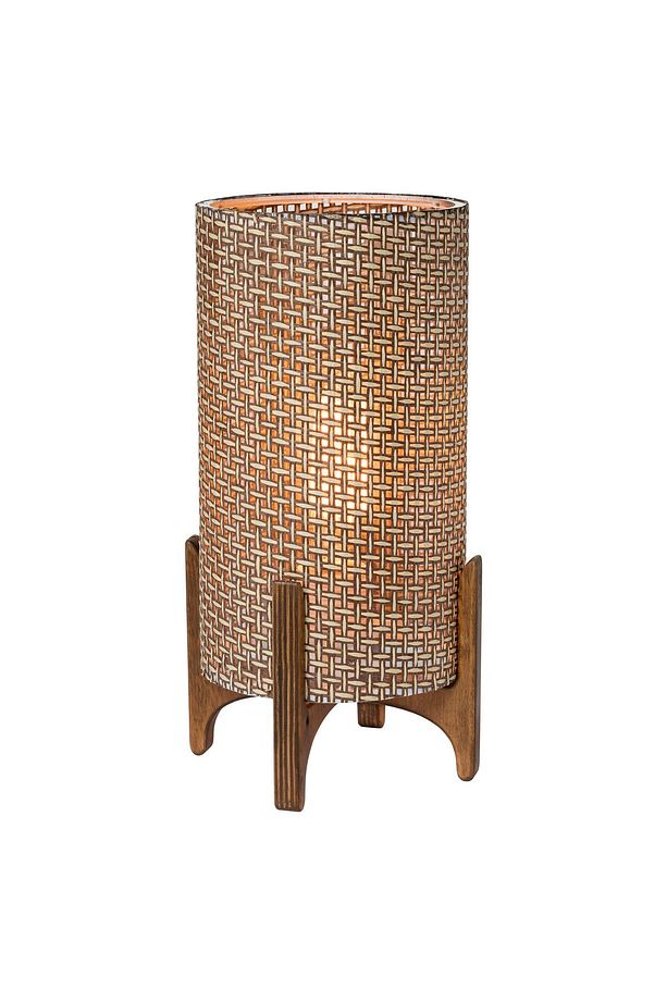 Ahşap Abajur Kahve Modern Şık Yatak Odası Salon Masa Lambası - 3
