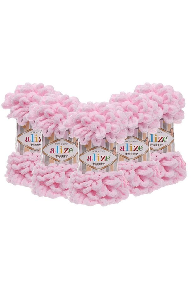 El Örgü Ipliği 5'li Paket - 31 Bebe Pembe - 100 Gr. 9 Mt. Parmak Örgü Ipi - 1