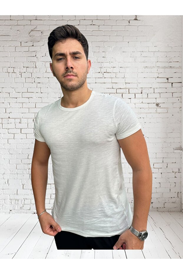 Plain Cut Basic Collar T-Shirt - 2