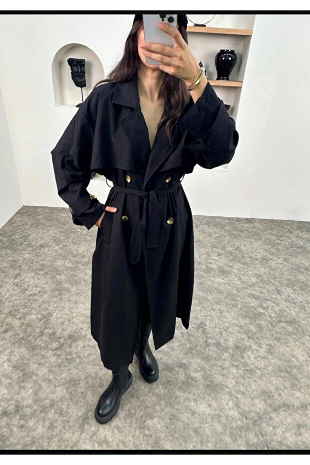 Kuşaklı Basic Trençkot - 1