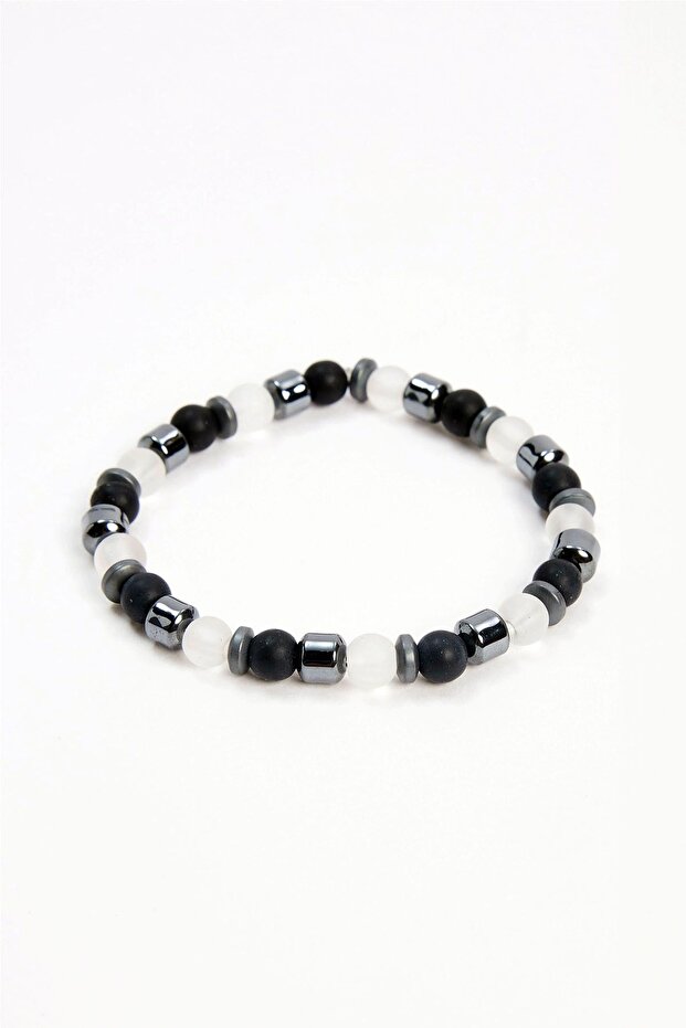 Natural Stone Bracelet Hematite - Crystal Quartz - Onyx