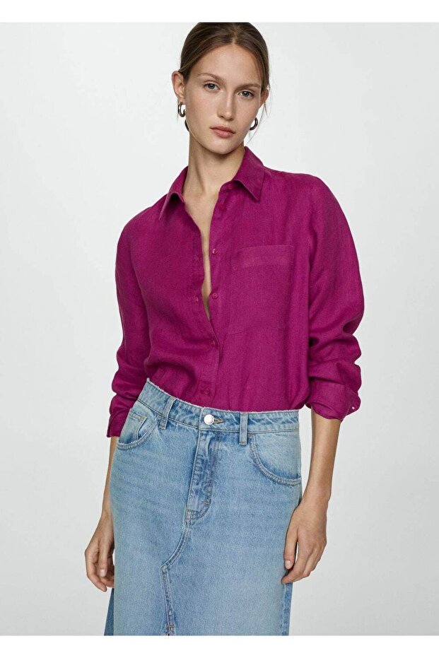 %100 keten gömlek - 1