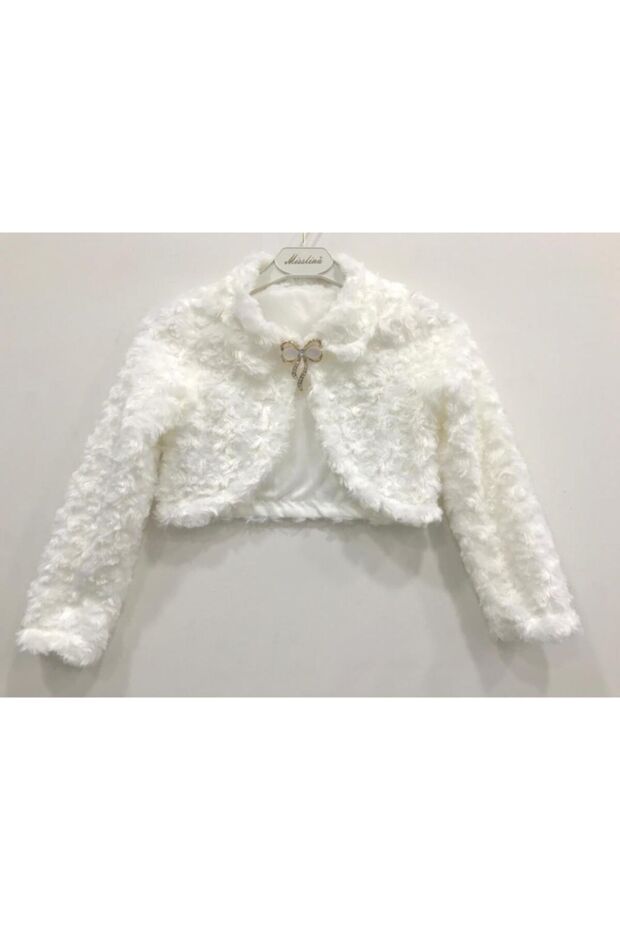 Girl's White Bolero Jacket 2-14