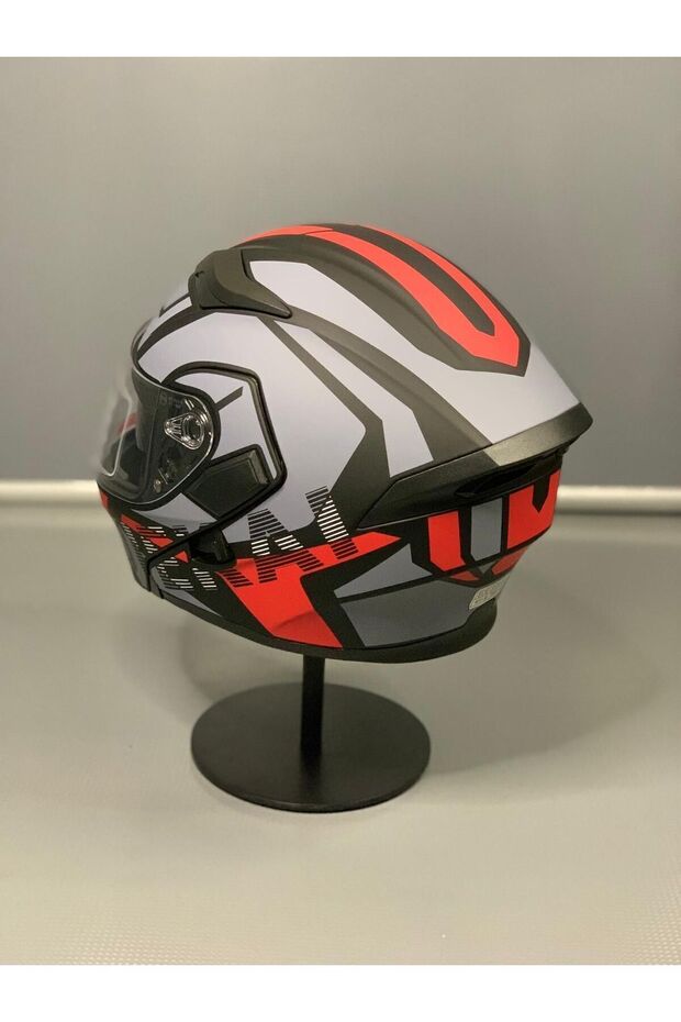 Jk-902 Güneş Vizörlü Çene Açılır Kask H1 RED - 4