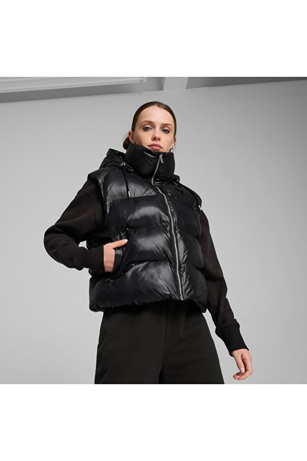 Shiny Puffer Vest Kadın Ceket - 2