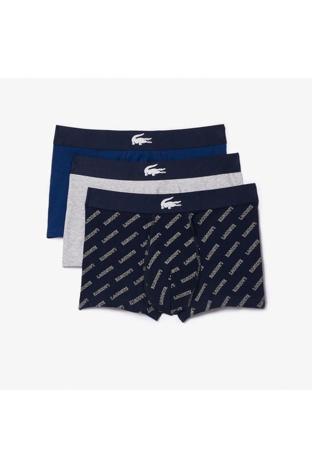 Erkek Baskılı 3'lü Lacivert Boxer - 6