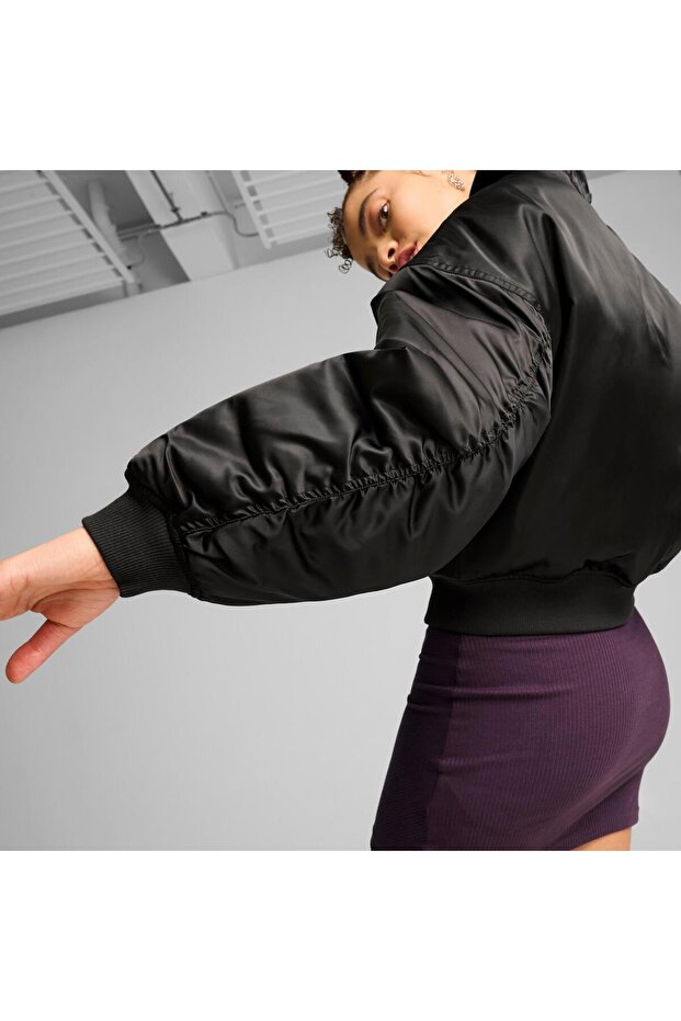 Satin Bomber Jacket Kadın Ceket - 4