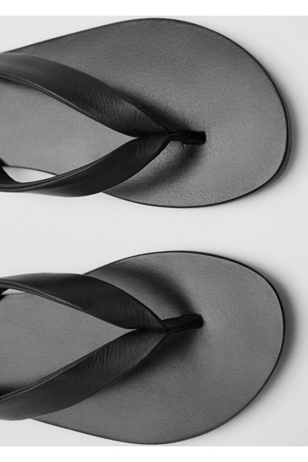 Deri bantlı sandalet - 5