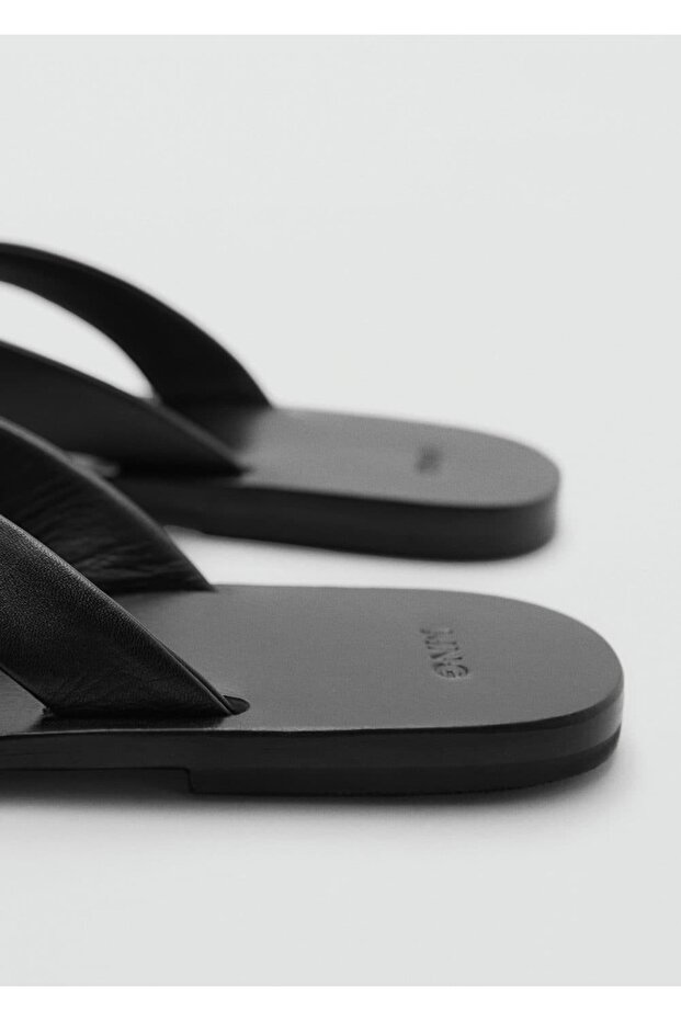 Deri bantlı sandalet - 6