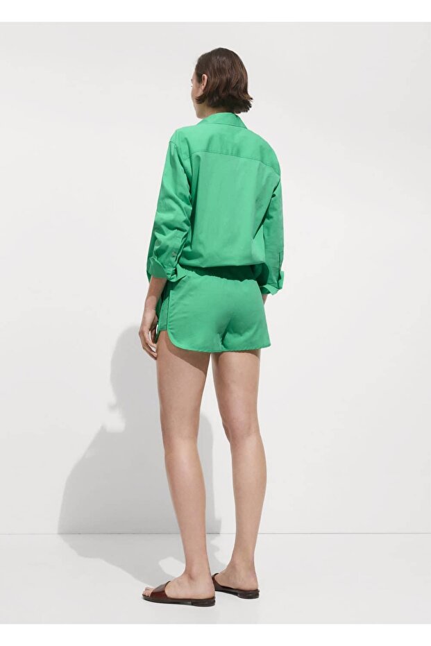 Düğmeli pamuklu bluz - 4