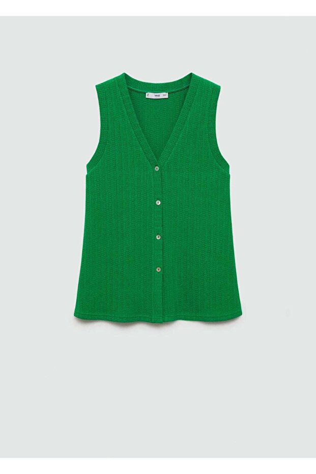 Kroşe düğmeli yelek - 2