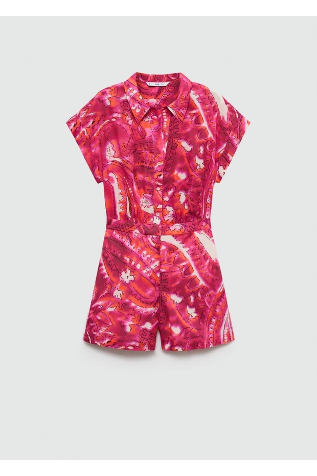 Desenli gömlek tulum - 2