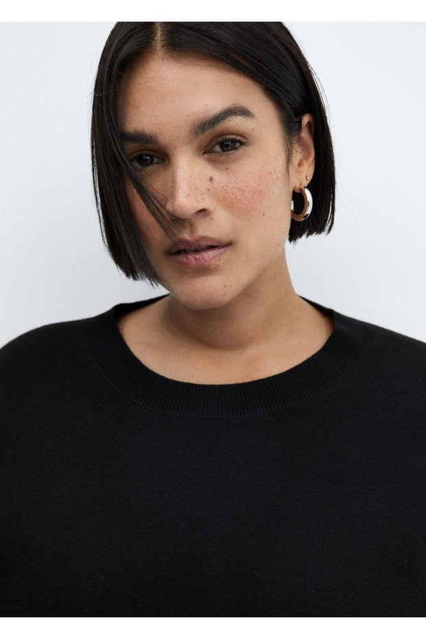 Zweifarbiger Strickpullover - 7