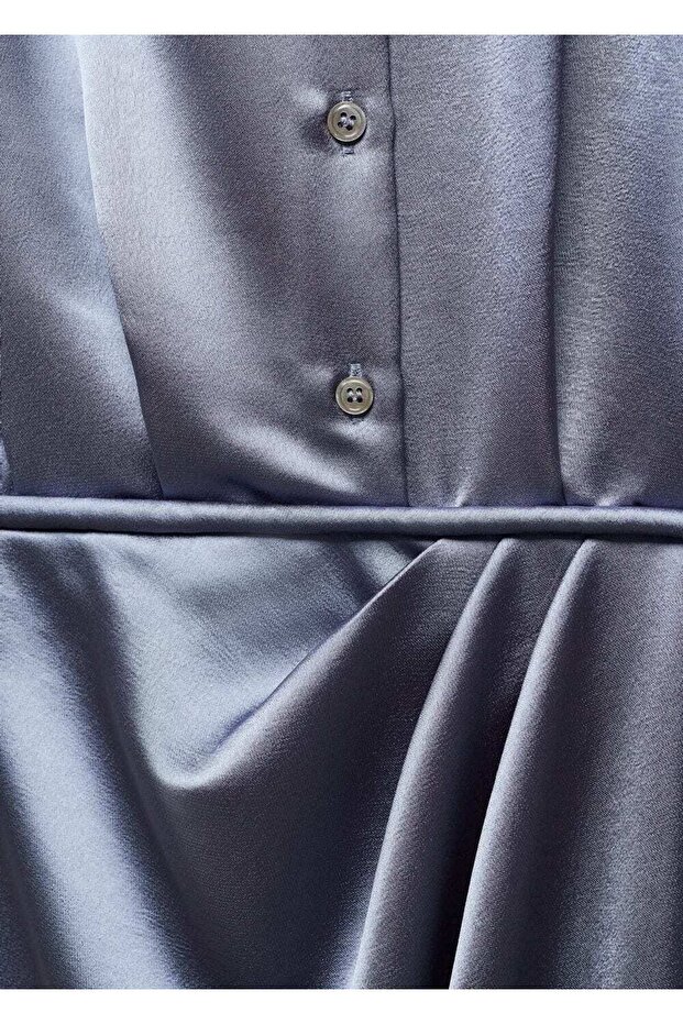 Rochie cămașă din satin - 7